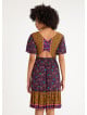 Border Hem Detail Tie Front Purple Floral Summer Dress